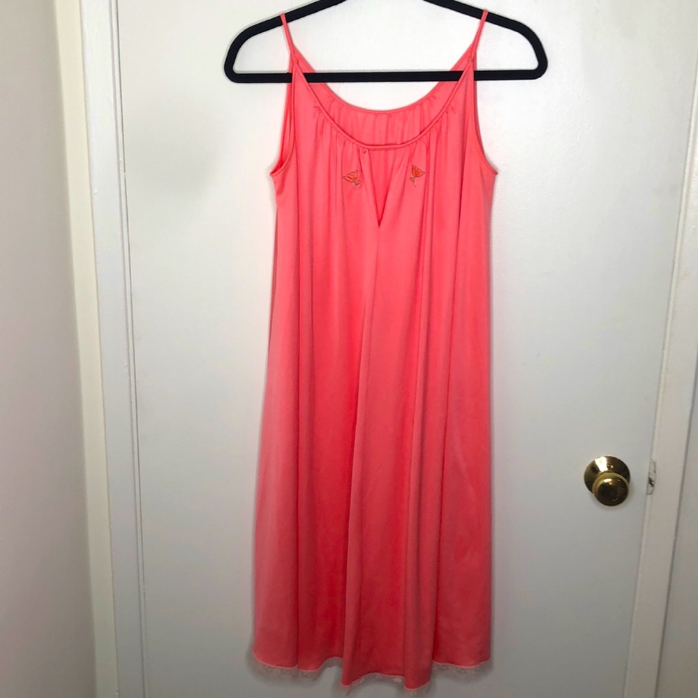 Pink vintage Claire Sandra by Lucie Ann nightgown
